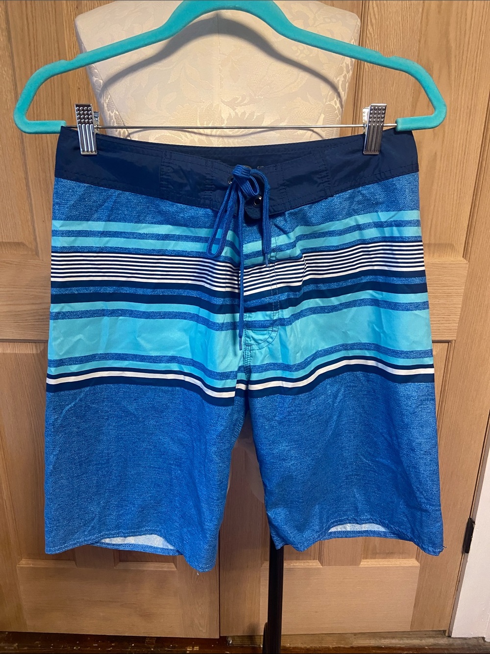 Old Navy Blue Striped Swim Board Shorts